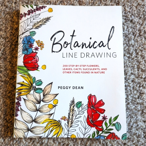 Botanical Line Drawing 200 Step-by-step cacti, leaves, flowers, succulents - Picture 3 of 16